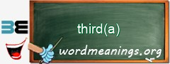 WordMeaning blackboard for third(a)